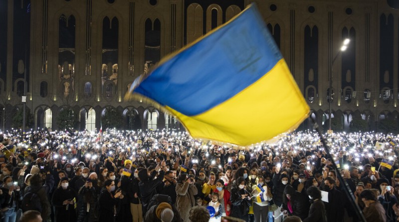 Georgians Rally in Support of Ukraine