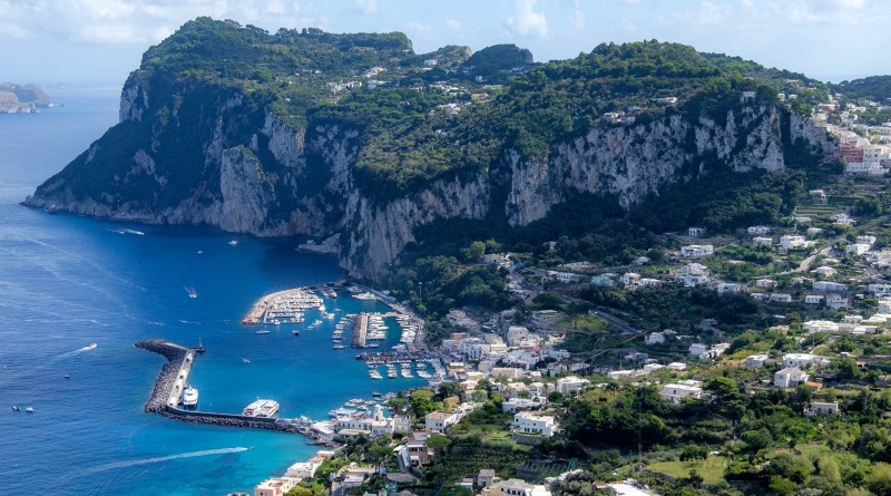 Aerial view of Marina Grande, Capri, Italy