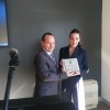 Il presidente Mario Ciampaglia con la madrina Sara Ciampaglia Motobarca SCHIROCCO