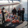 Il presidente Mario Ciampaglia con la madrina Sara Ciampaglia Motobarca SCHIROCCO