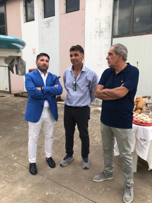 Pino Musolino, Presidente dell'Autorità di Sistema Portuale del Mar Tirreno Centro Settentrionale insieme a Roberto Buonomo dei cantieri navali OffShore Nautica